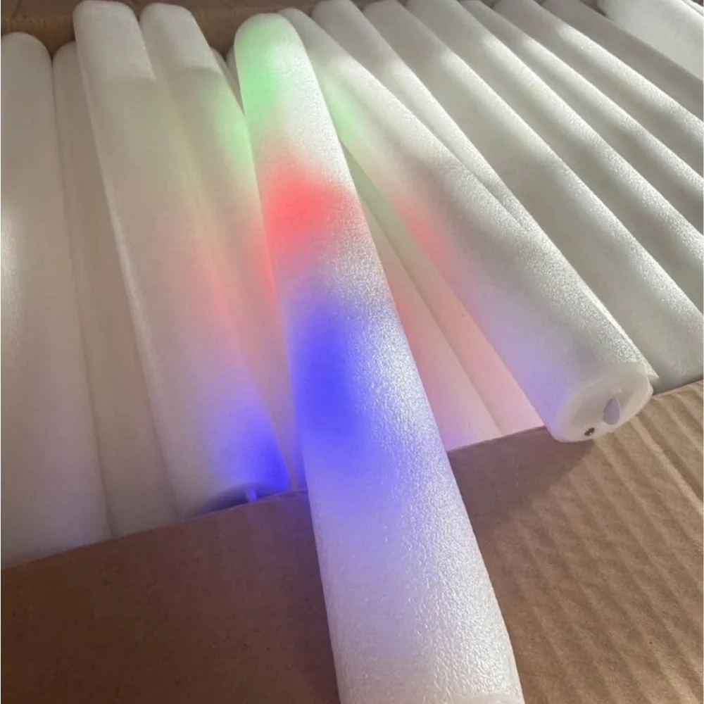 LED Foam Light Stick - White Color Party Glow Stick 50 Pack